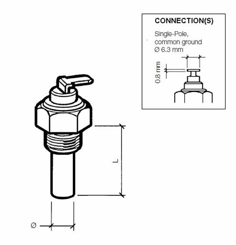 VDO Oil temperature sender 200°C